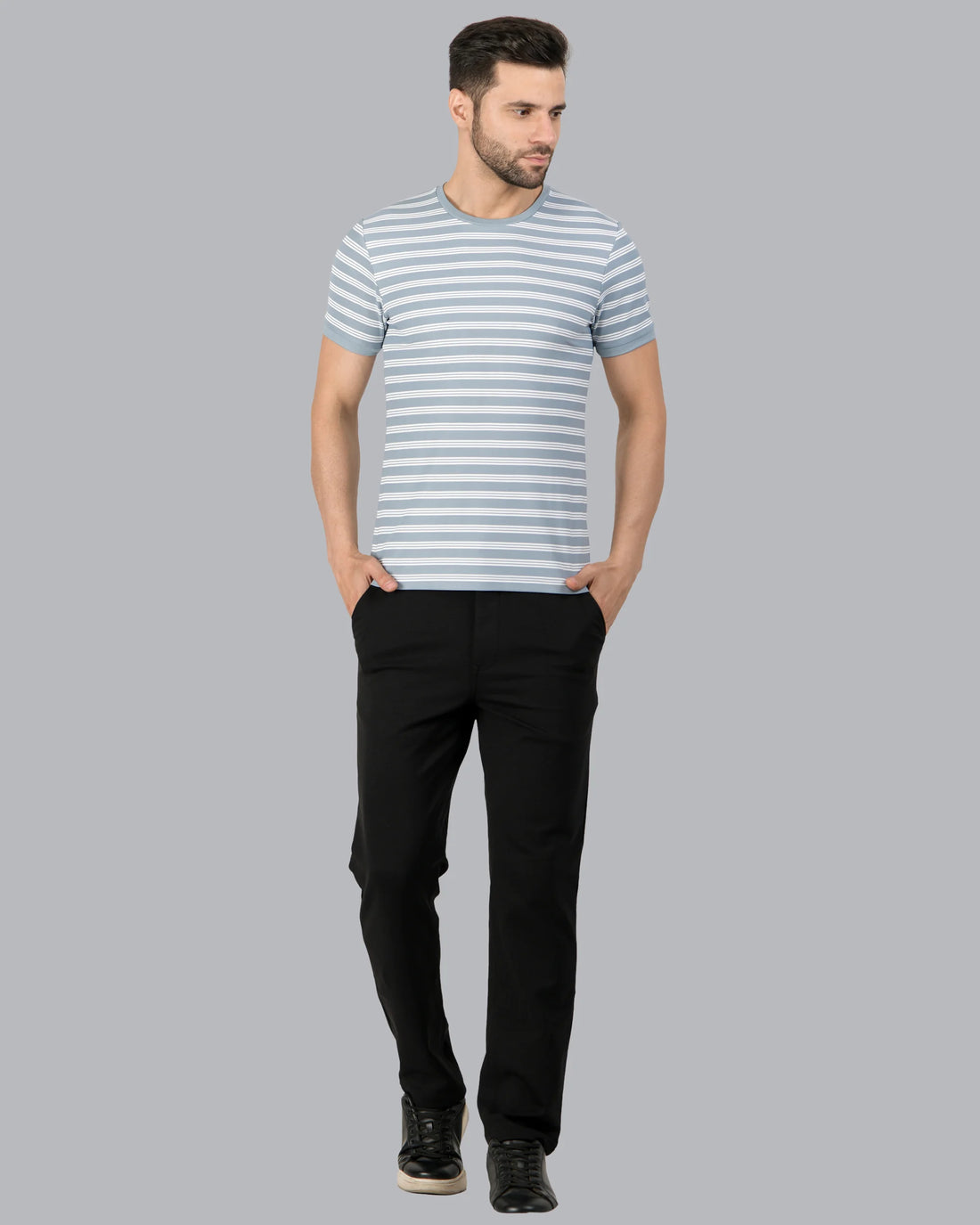 Stripe End Tees – Sky Blue