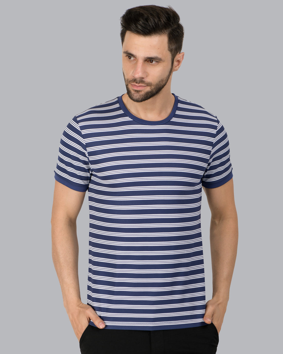 Stripe End Tees – Navy