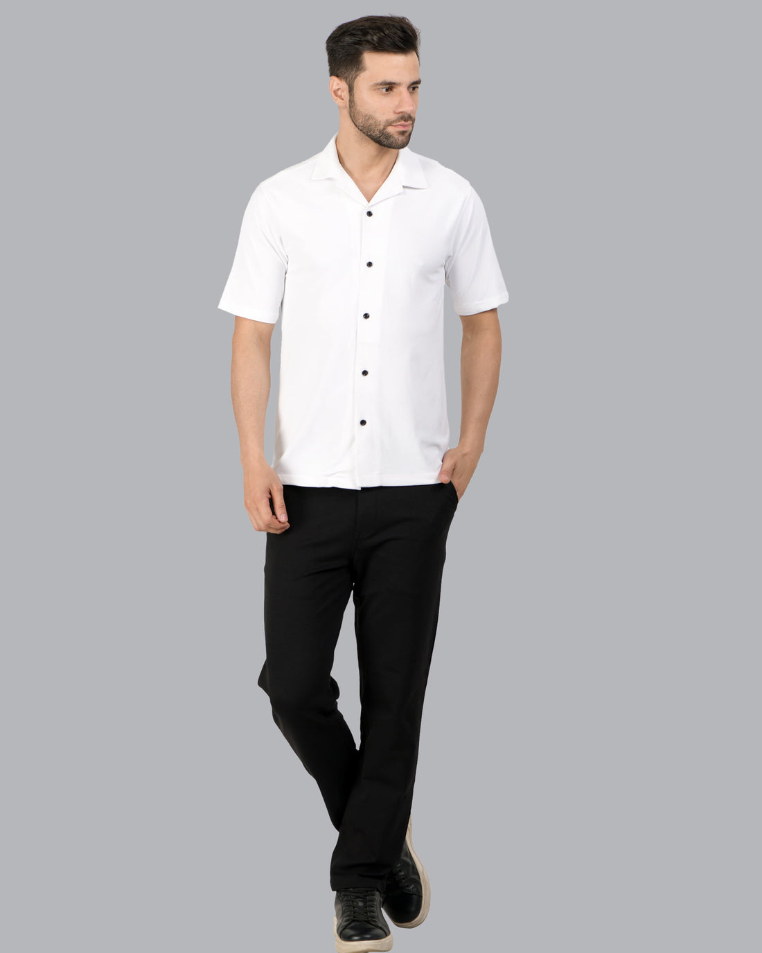 Retro Knit Shirts Plain – White