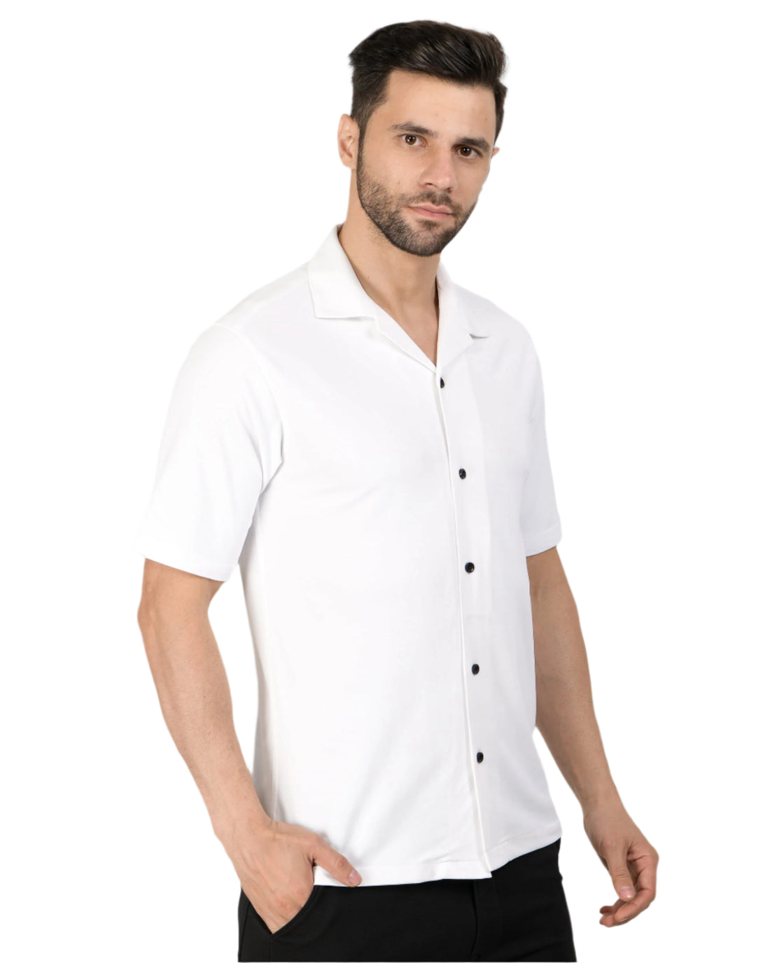 Retro Knit Shirt Plain – White