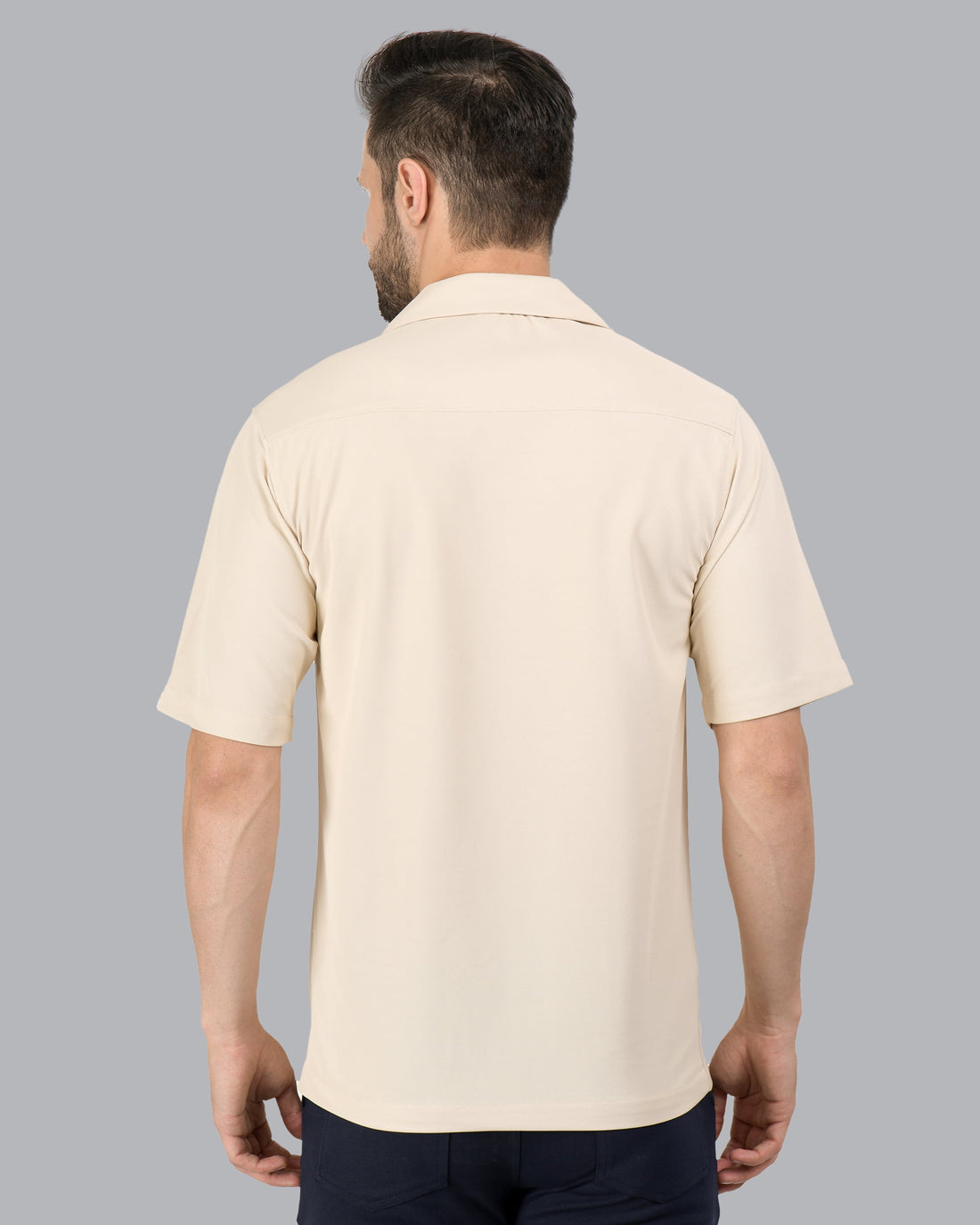 Retro Knit Shirt Plain – Beige