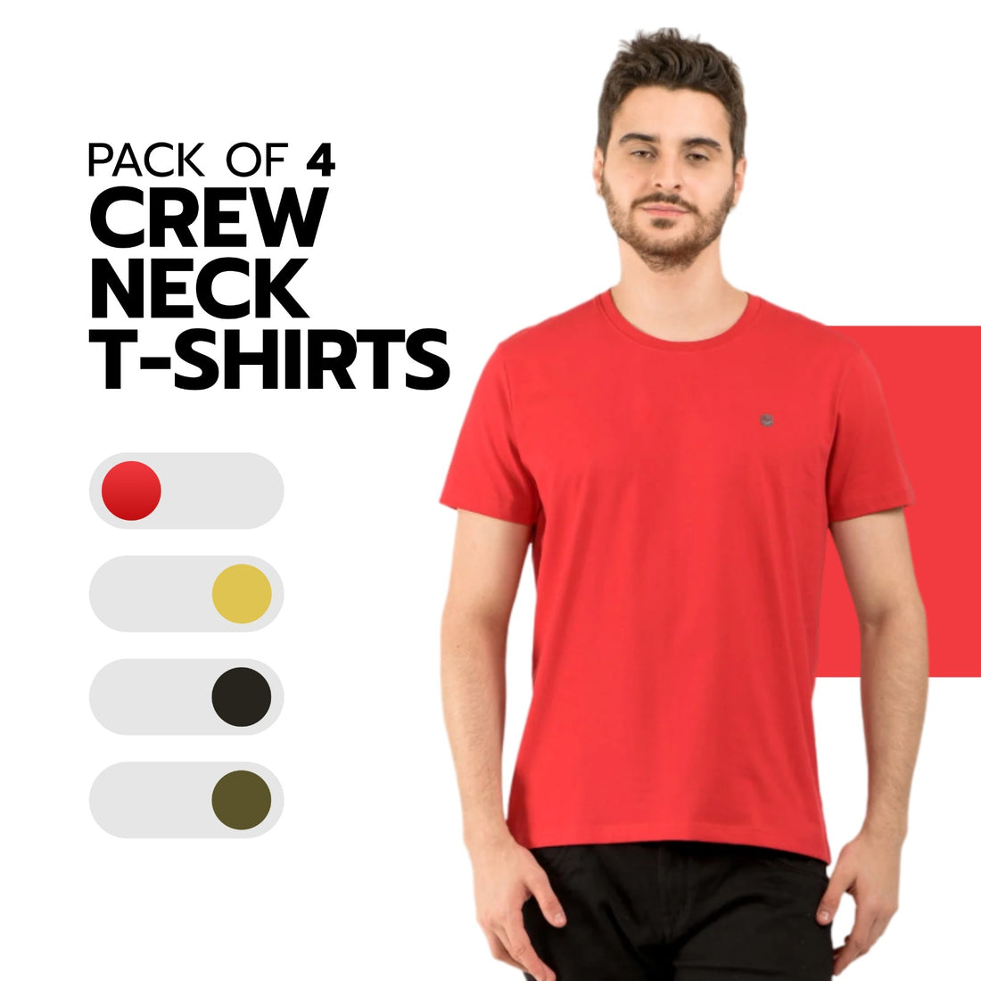 Pack Of 4 Crew Neck T-shirts