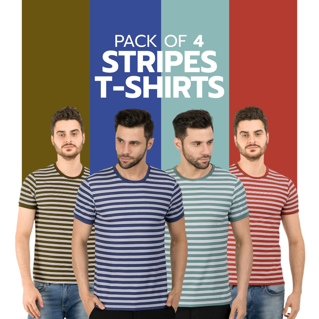 Pack Of 4 Stripes T-shirts