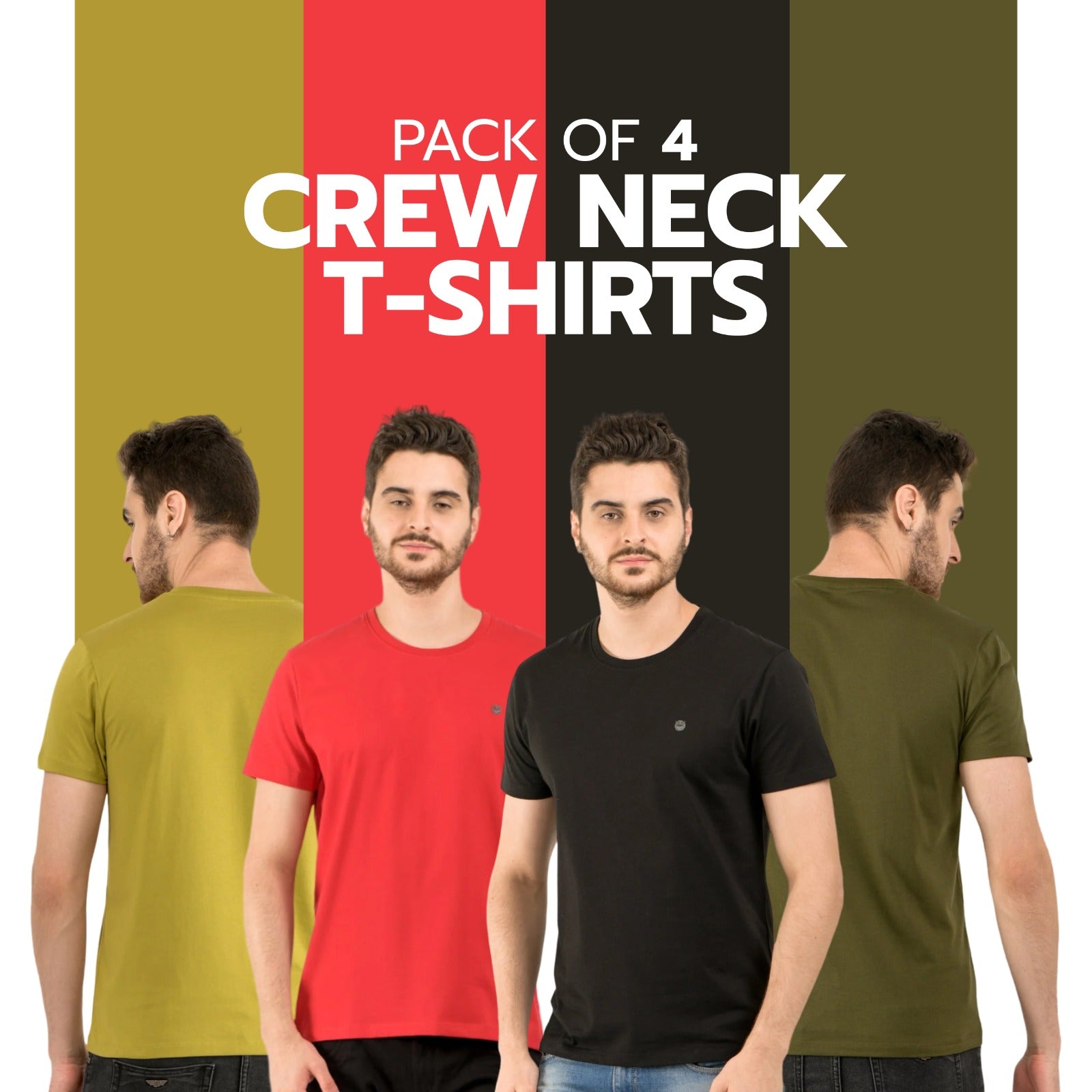 Pack Of 4 Crew Neck T-shirts